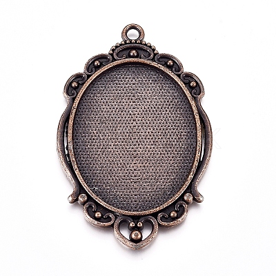 Tibetan Style Pendant Cabochon Settings LS-TIBEP-A22962-R-FF-1