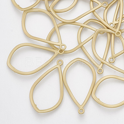 Smooth Surface Alloy Open Back Bezel Pendants PALLOY-S117-127-1
