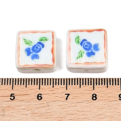 Printed Handmade Porcelain Beads PORC-G016-04C-1