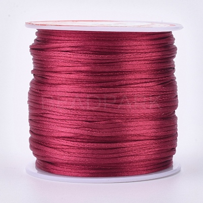 Round Nylon Satin Rattail Cord NWIR-WH0009-15A-04-1