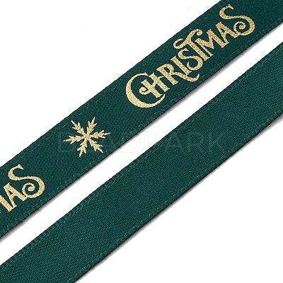 Flat Christmas Theme Polyester Satin Ribbon OCOR-YWC0001-01B-03-1