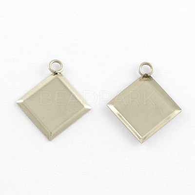 Tarnish Resistant Stainless Steel Pendant Cabochon Settings LS-STAS-Q168-12-1
