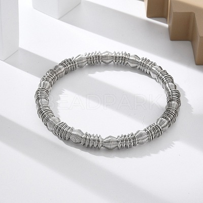 304 Stainless Steel Stretch Bangles for Women LS-BJEW-P315-02B-P-1