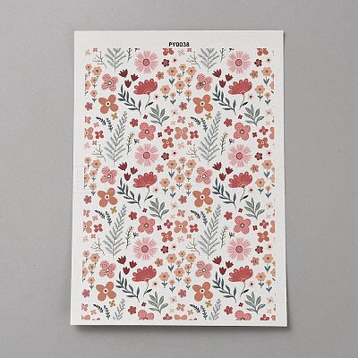 Flower Pattern Polymer Clay Water Transfer Paper DIY-WH0568-73A-1