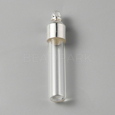 Clear Glass Tube Wish Bottle Pendants FIND-WH0002-46B-1