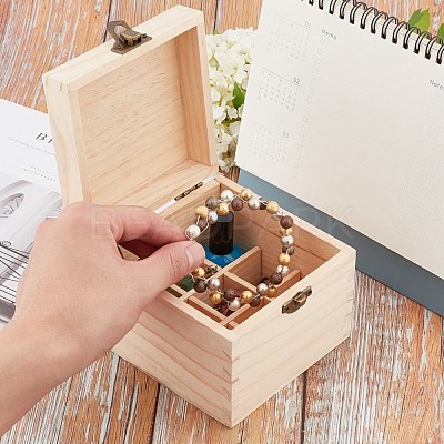 9 Sections Wooden Box Storage WOOD-WH0103-41-1