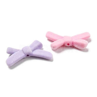 Flocky Acrylic Beads OACR-E020-04-1