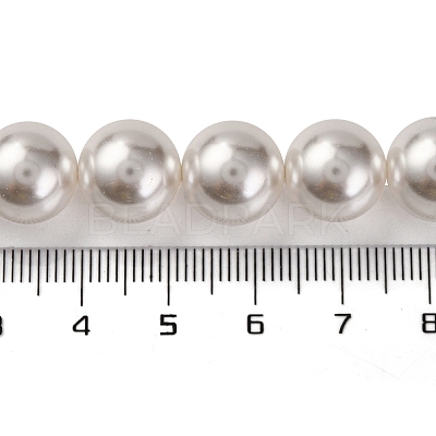 Baking Paint Pearlized Glass Pearl Round Bead Strands X-PEAR-H019-02E-04-1