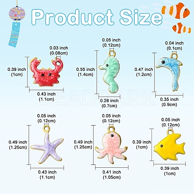 10Pcs 304 Stainless Steel Enamel Charms STAS-YW0003-43A-1