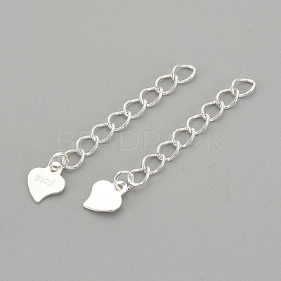925 Sterling Silver Twisted Extender Chains X-STER-S002-32-1