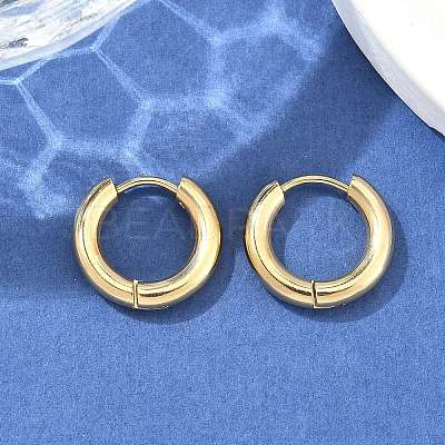 Ion Plating(IP) 304 Stainless Steel Huggie Hoop Earrings EJEW-F111-16mm-G-1