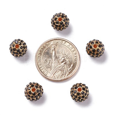 Alloy Rhinestone Beads RB-A034-10mm-A02G-1