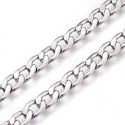 Tarnish Resistant 304 Stainless Steel Cuban Link Chains CHS-M003-13P-D-1