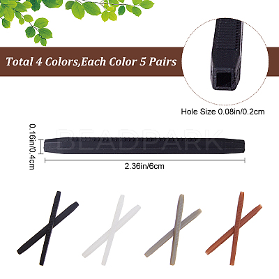 20 Pairs 4 Colors Silicone Eyeglasses Temple Tips Sleeve Retainer AJEW-GF0006-79-1