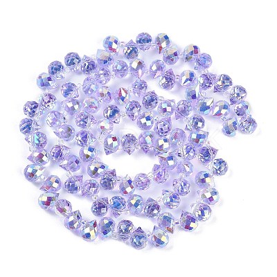 Electroplate Glass Beads Strands EGLA-D030-17V-1
