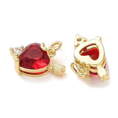 Brass Micro Pave Cubic Zirconia Charms CU-E003-12G-A-1