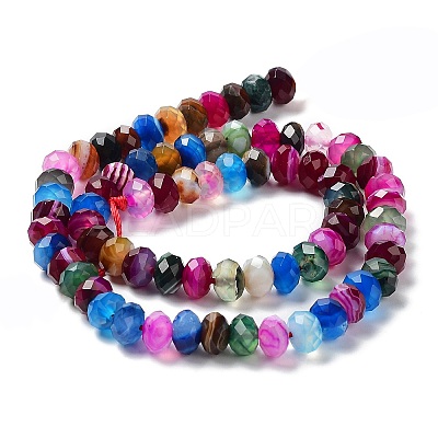 Natural Banded Agate/Striped Agate Beads Strands G-E605-A01-02A-1