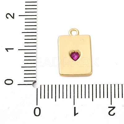 Brass Micro Pave Cubic Zirconia Charms KK-F895-15G-1