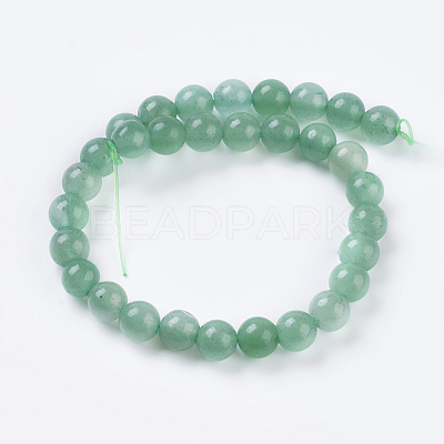 Natural Green Aventurine Beads Strands G-G099-6mm-17-1