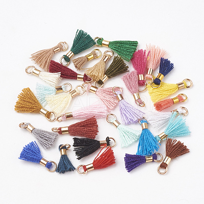 Polycotton(Polyester Cotton) Tassel Pendant Decorations FIND-S275-G-M-1