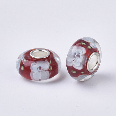 Handmade Lampwork European Beads LAMP-S193-004D-1