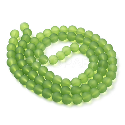 Baking Paint Transparent Glass Bead Strands GLAA-S031-6mm-34-1