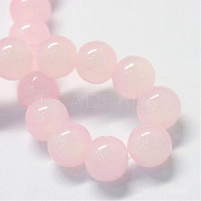 Baking Paint Imitation Jade Glass Round Bead Strands DGLA-Q021-10mm-02-1