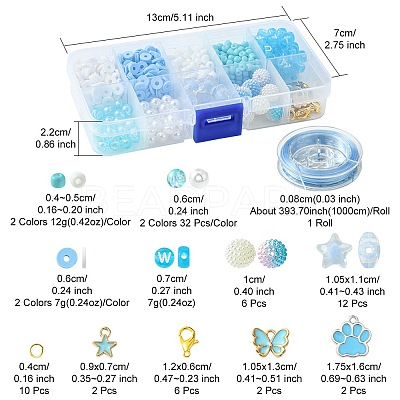 DIY Round Acrylic & Glass Beads Bracelets Jewelry Kits DIY-FS0006-29B-1