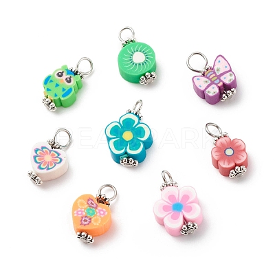 Handmade Polymer Clay Pendants PALLOY-JF01768-1