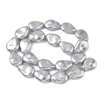 Electroplate Opaque Glass Imitation Pearl Strands EGLA-D302-02B-1