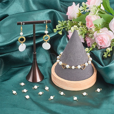30Pcs Natural Cultured Freshwater Pearl Connector Charms PALLOY-SC00005-1