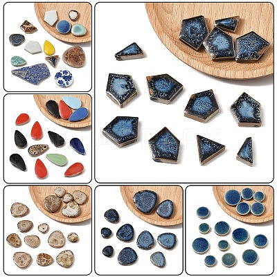 Mosaic Tiles Porcelain Cabochons DIY-YWC0009-01A-1