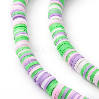 Handmade Polymer Clay Beads Strands CLAY-R089-6mm-T02B-47-1