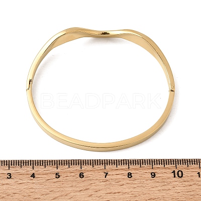 Curved 304 Stainless Steel Hinged Bangles for Women BJEW-B168-07G-1