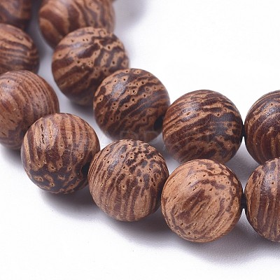 Wood Beads Strands WOOD-F008-03-C-1