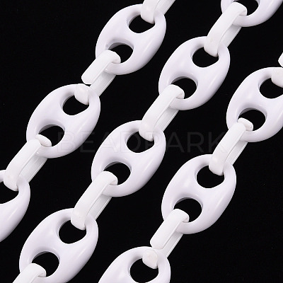Handmade Opaque Acrylic Coffee Bean Chains X-CHAC-ZX0001-01K-1