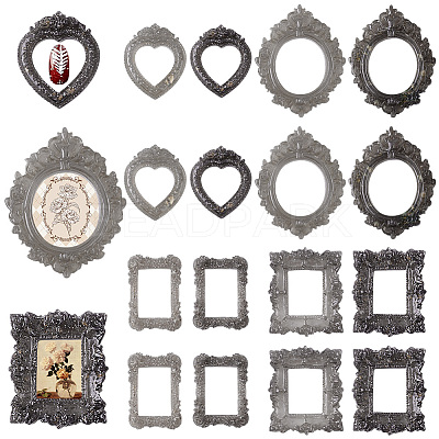 32Pcs 8 Styles Gothic Dark Style Resin Photo Frame AJEW-GA0007-97-1