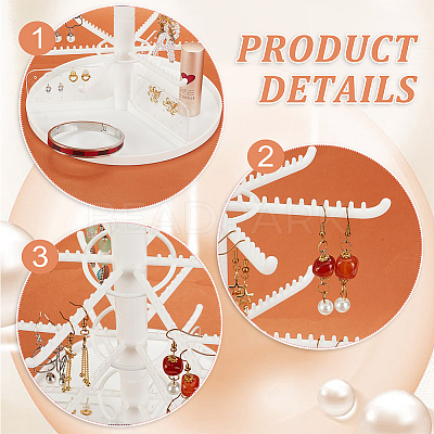 4 Tier Rotatable Plastic Earring Display Tree Stands ODIS-WH0038-41-1