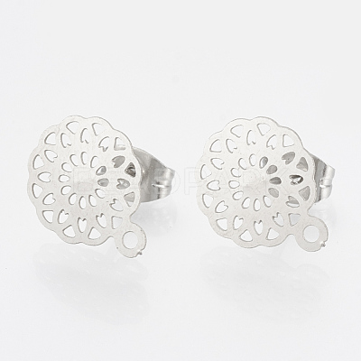 Non-Tarnish 304 Stainless Steel Stud Earring Findings STAS-S079-36B-1