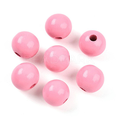 Painted Natural Wood Beads X-WOOD-A018-16mm-13-1