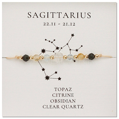 Natural stone constellation bracelet with 12 zodiac signs NR2952-6-1