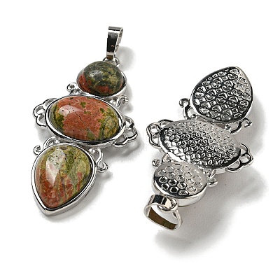 Natural Unakite Pendants G-Q158-04G-1