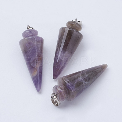 Natural Amethyst Pendants X-G-P236-07-1