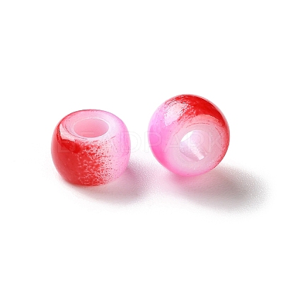 Spray Painted ABS Plastic European Beads KY-G033-02A-06-1