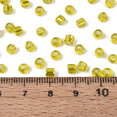 6/0 Round Silver Lined Round Hole Glass Seed Beads X-SEED-A005-4mm-30-1