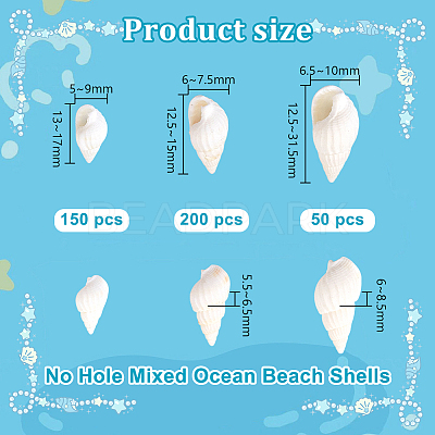 450Pcs 3 Styles Natural Spiral Shell Beads BSHE-GA0001-03-1