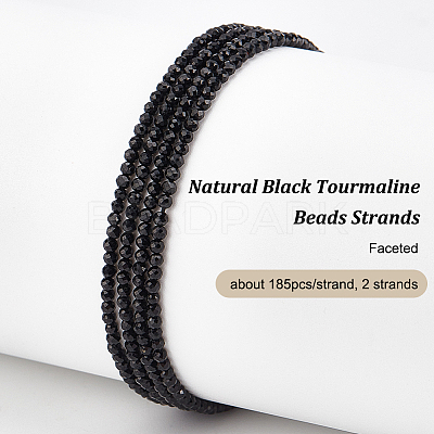 2 Strands Natural Black Tourmaline Beads Strands G-OC0005-29-1