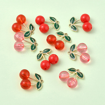 9Pcs 3 Styles Acrylic & Alloy Enamel Pendants ENAM-FS0004-72-1