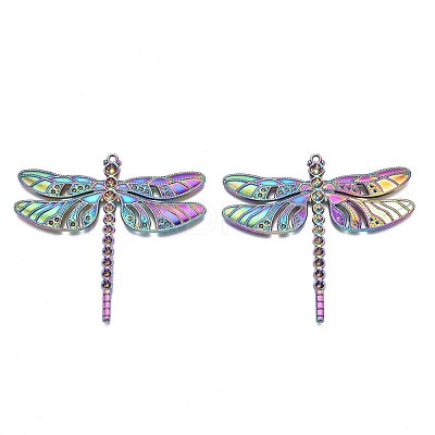 Rainbow Color Alloy Big Pendant Rhinestone Settings PALLOY-N163-170-NR-1