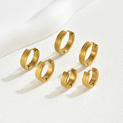 3 Pairs Vintage Frosted Brass Hoop Earring Sets MK3125-1-1